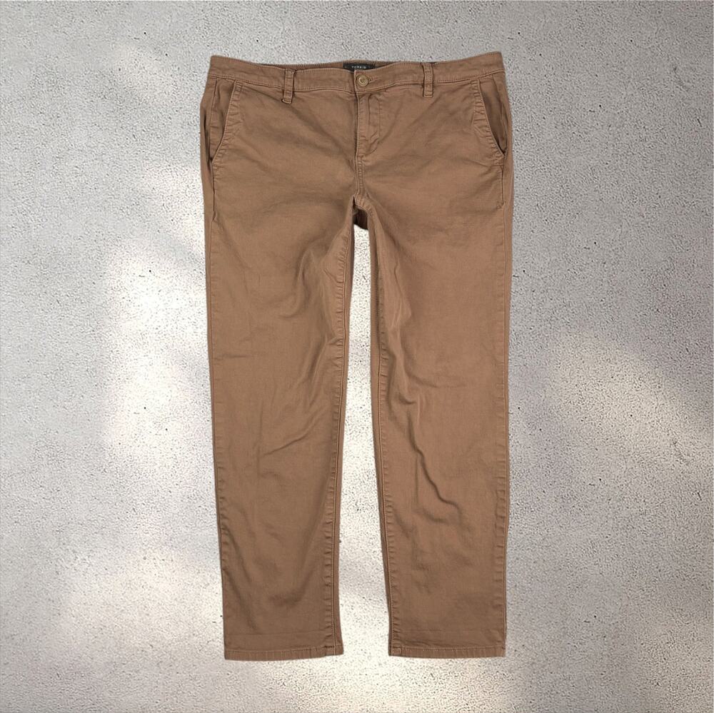 Torrid Feel The Fit Pants Women’s 16 Brown Mid Rise Slim Stretch Casual